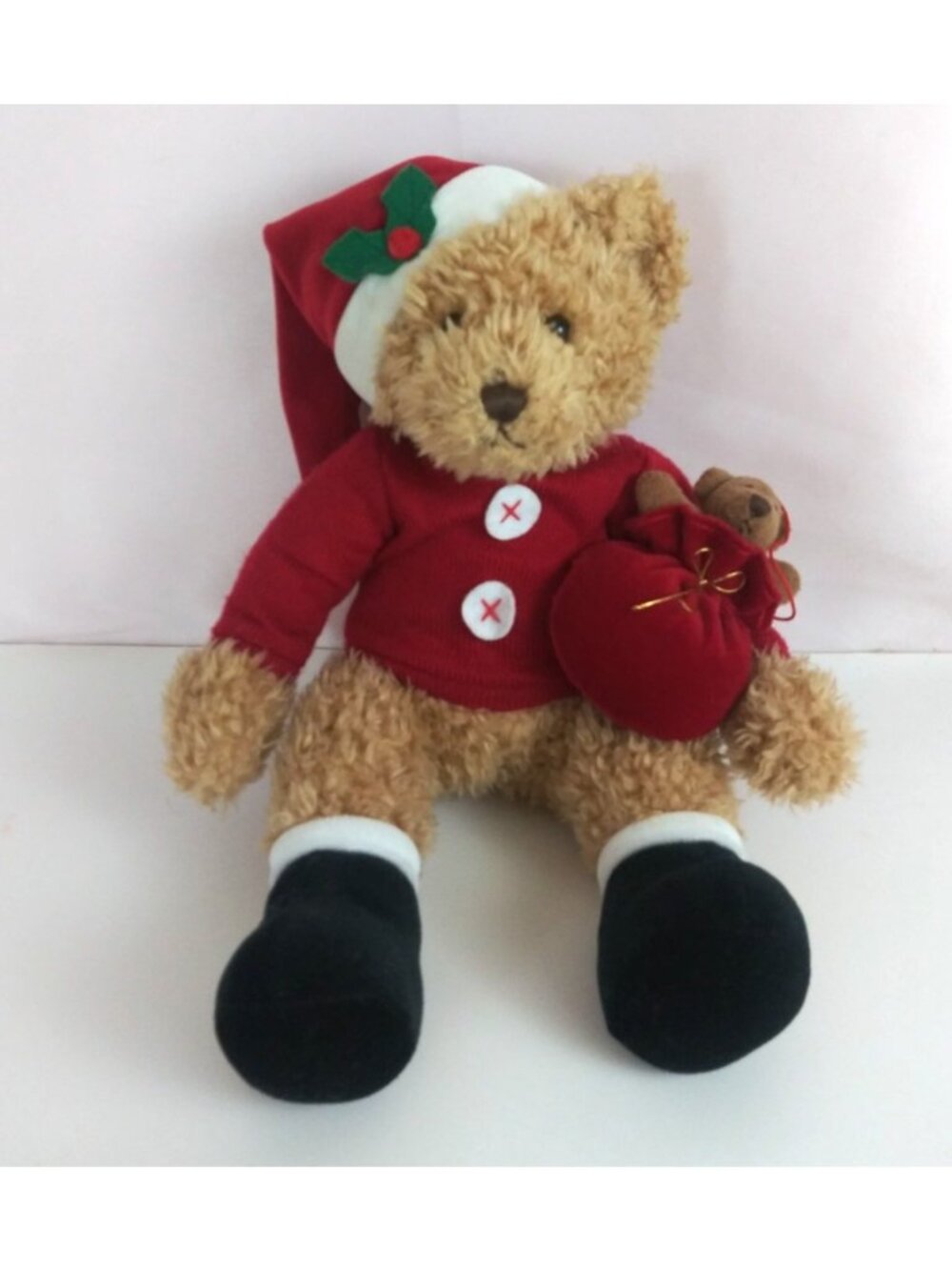 Russ Berrie Sammy Santa Teddy Bear 9" Plush